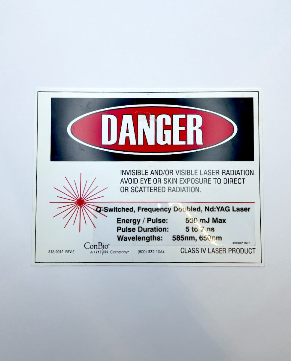 CYNOSURE Danger Plastic Warning Sign Class IV Laser Product