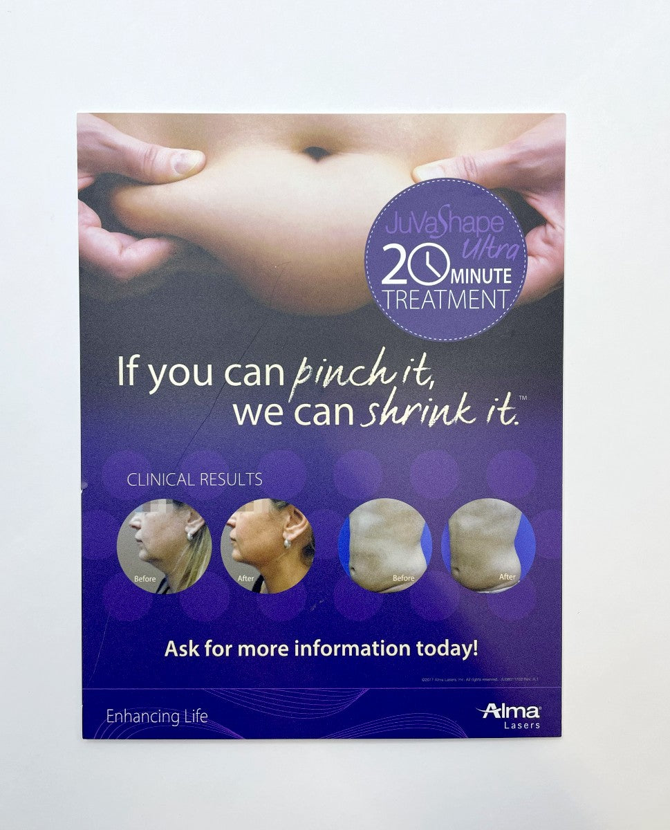 Alma Lasers JuvaShape Ultra 20 minutes Treatment Counter Card