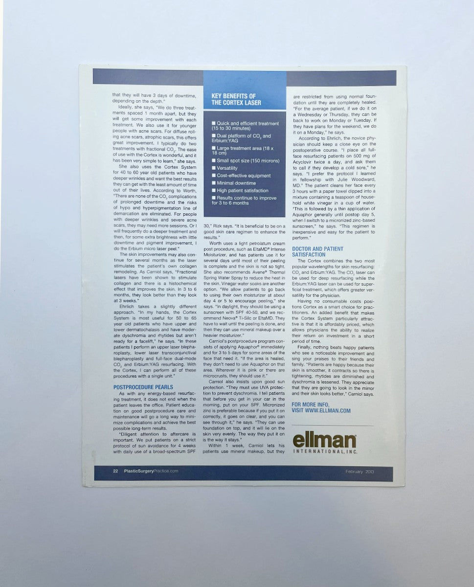 ELLMAN PLASTIC SURGERY BROCHURE