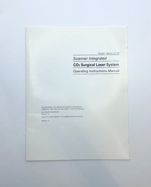 OPERATING INSTRUCTIONS MANUAL SURGICAL LASER SYSTEM