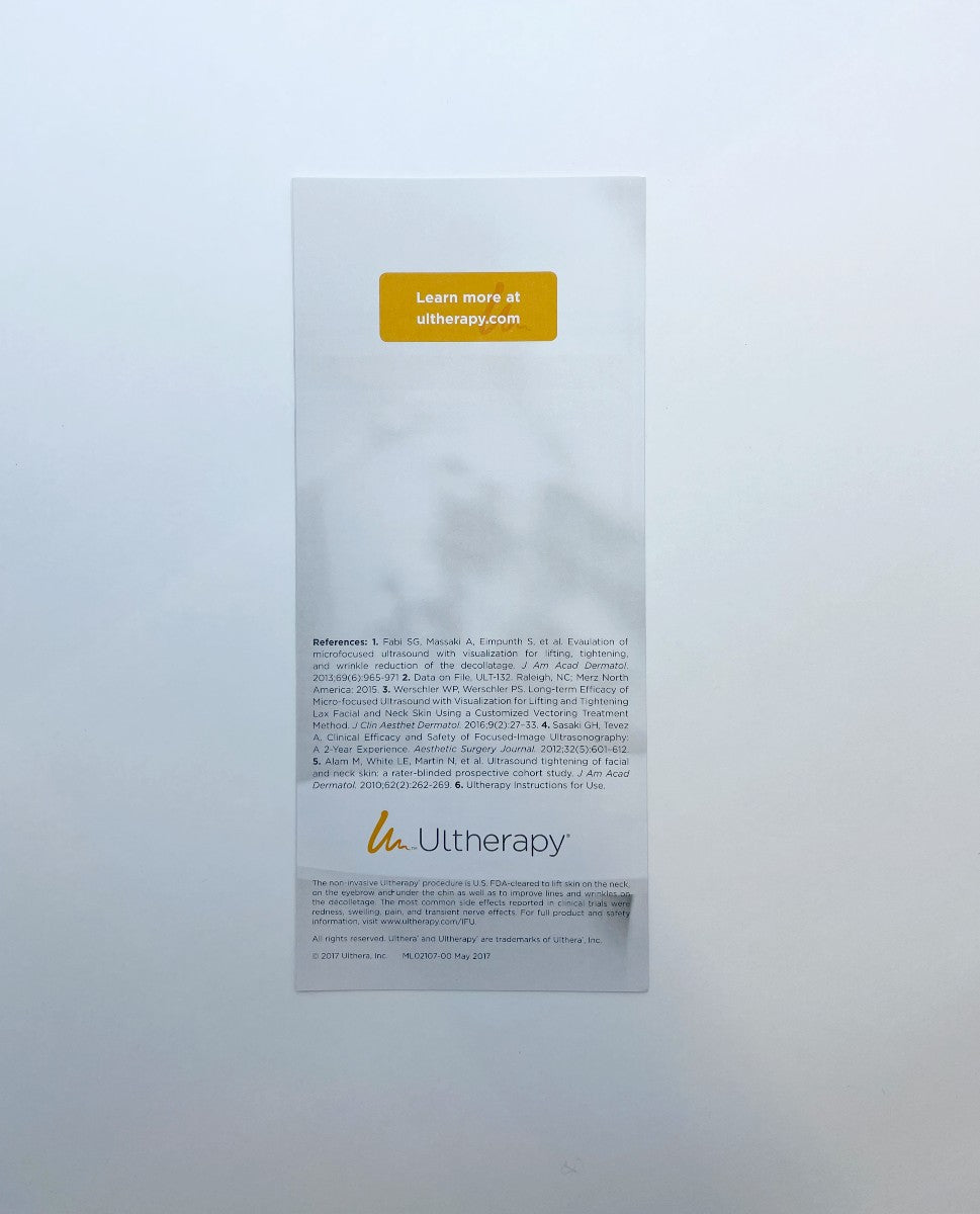 Ultherapy What -To Expect After Treatment Brochure 25 Pack Exp 2017