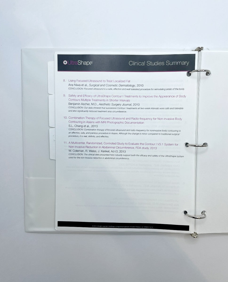 Syneron Candela Reveal UltraShape Operator User Patient Clinical Guide Book