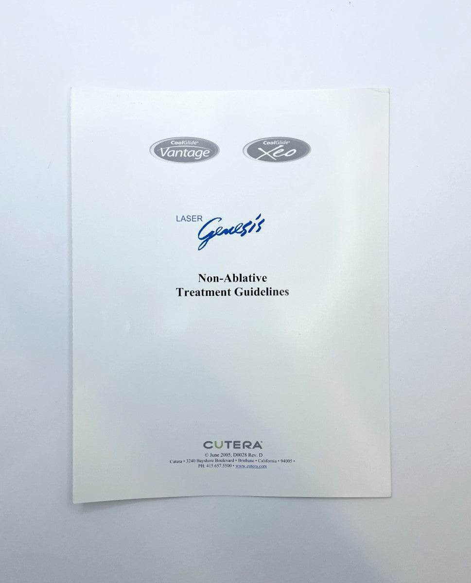 CUTERA CoolGlide Vantage CoolGlide Xeo LASER Genesis Non-Ablative Treatment Guidelines D0028 EXP 2005