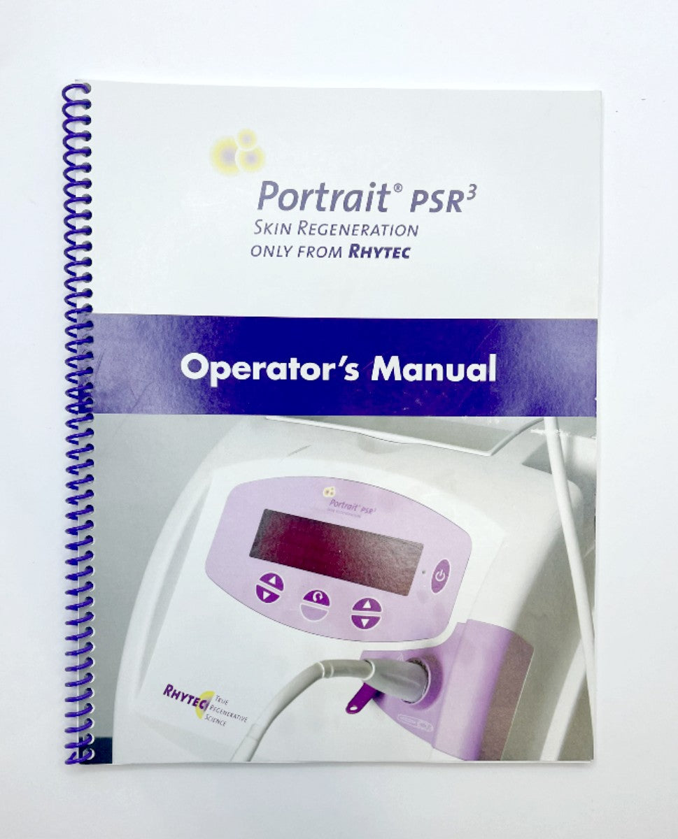 Portrait PSR3 Skin Regeneration only from Rhytec Operator’s Manual EXP 2008 1