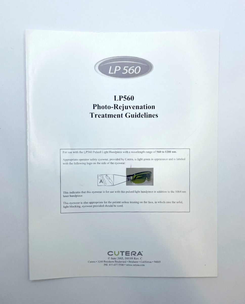 CUTERA LP560 Photo-Rejuvenation Treatment Guidelines D0188 Rev C EXP 2005