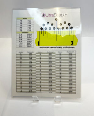 UltraShape conversion table inches to centimeters Sheet