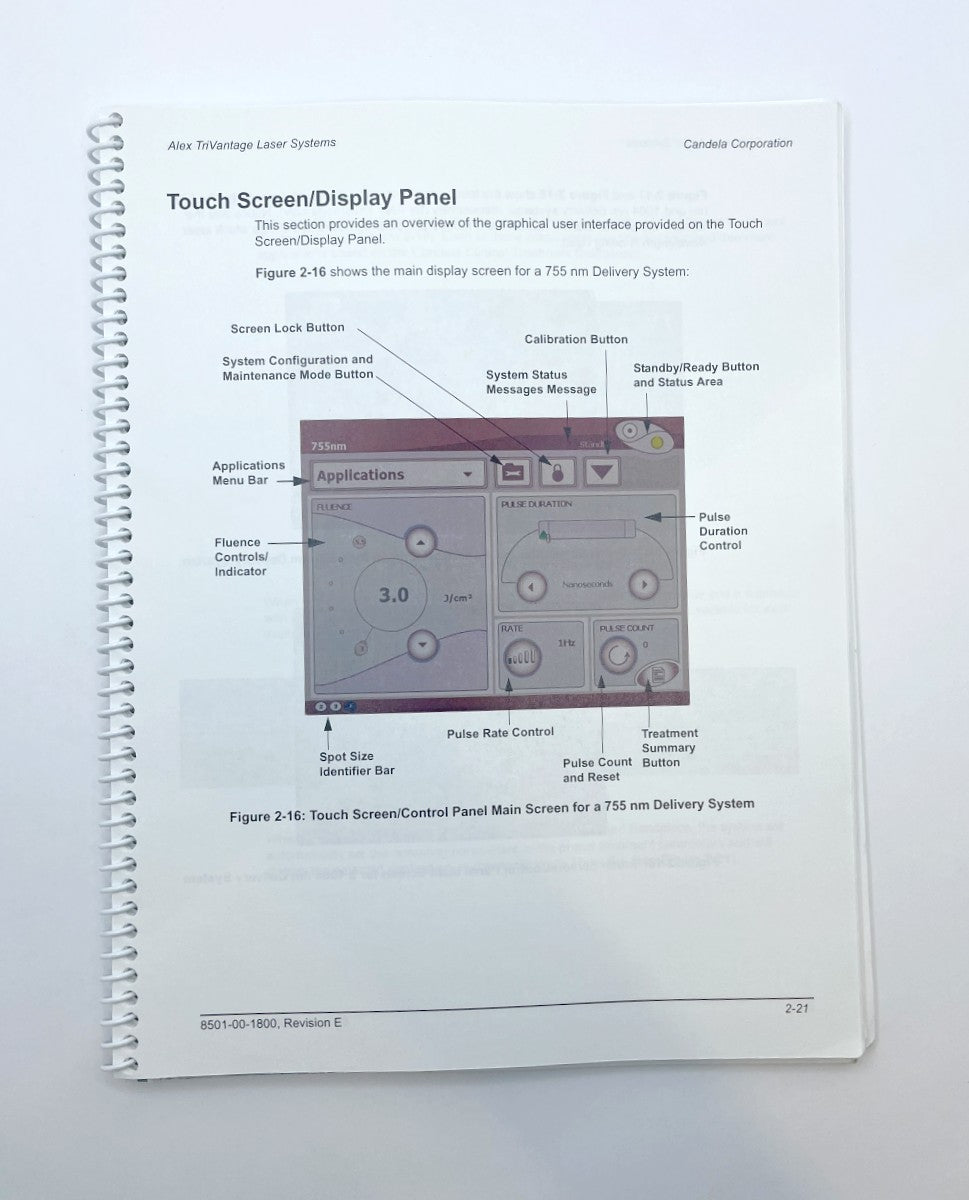 CANDELA Alex II & Alex TriVantage Operator´s Machine Manual PN 8501-00-1800 Revision E