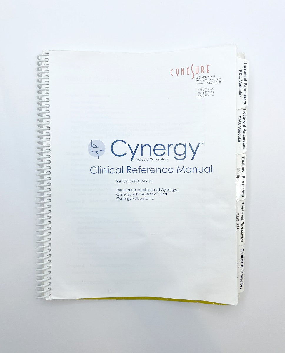 Cynosure Cynergy Vascular Workstation Clinical Reference Manual PN 920-0228-000, Rev.6