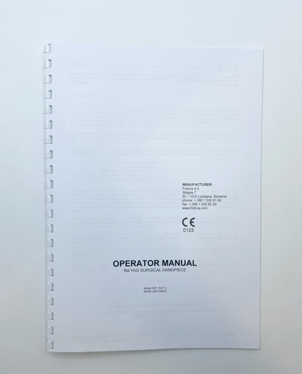 FOTONA Operator Manual Yag Surgical Handpiece