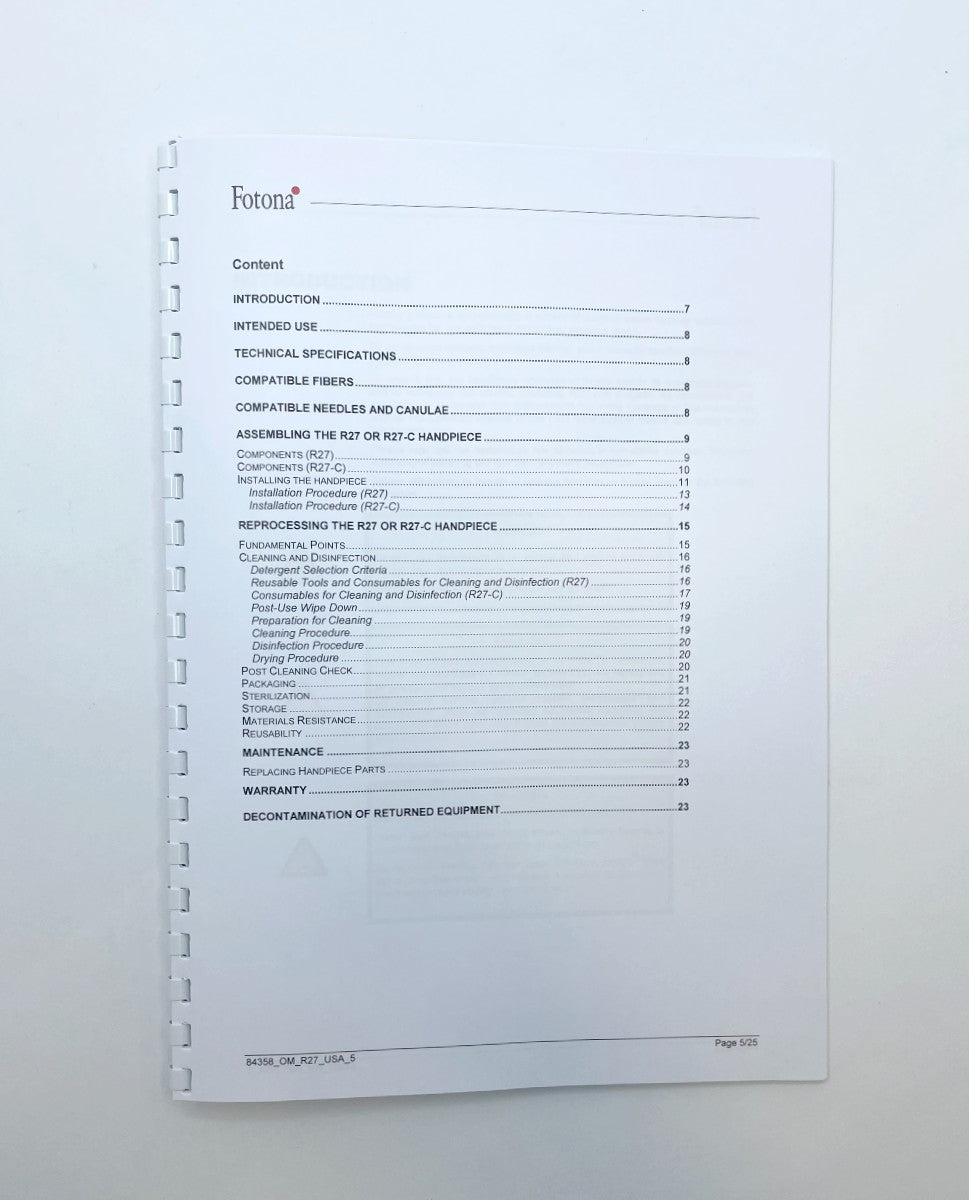 FOTONA Operator Manual Yag Surgical Handpiece