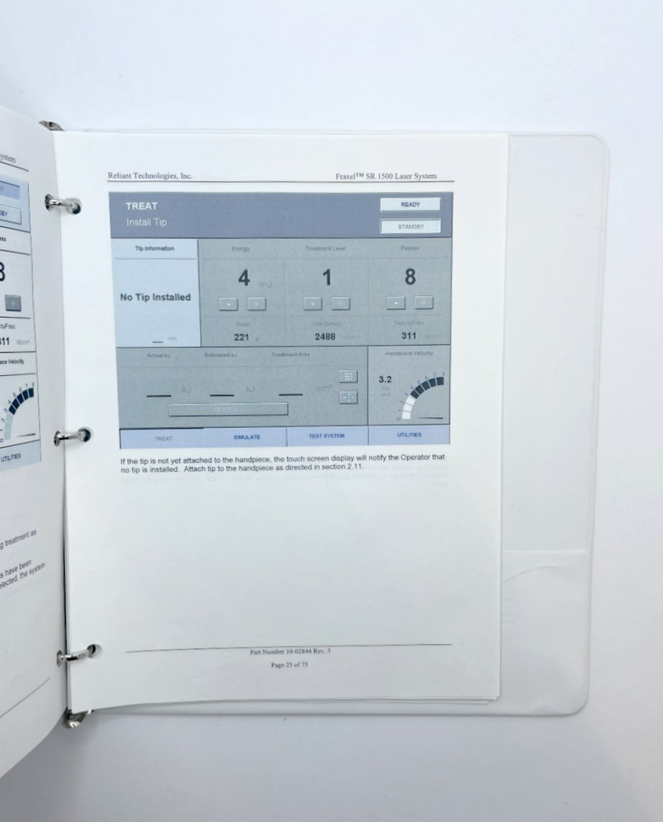 Fraxel Restore SR 1500 Re Store Laser Operator Manual