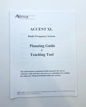 Alma Lasers ACCENT XL Radio Frequency System Planning Guide Teaching Tool