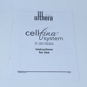 2015 Ulthera Cellfina System CM1 CK1 Instructions User Operators Manual
