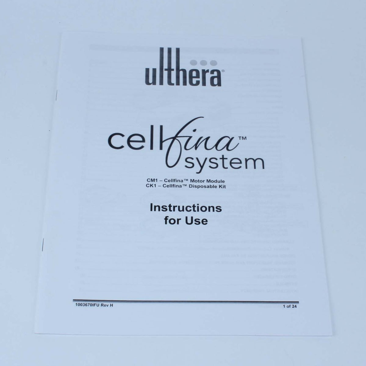 2015 Ulthera Cellfina System CM1 CK1 Instructions User Operators Manual