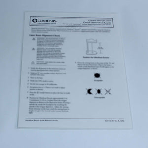 2002 Lumenis UltraScan Encore Laser Beam Alignment Quick Reference Guide Page