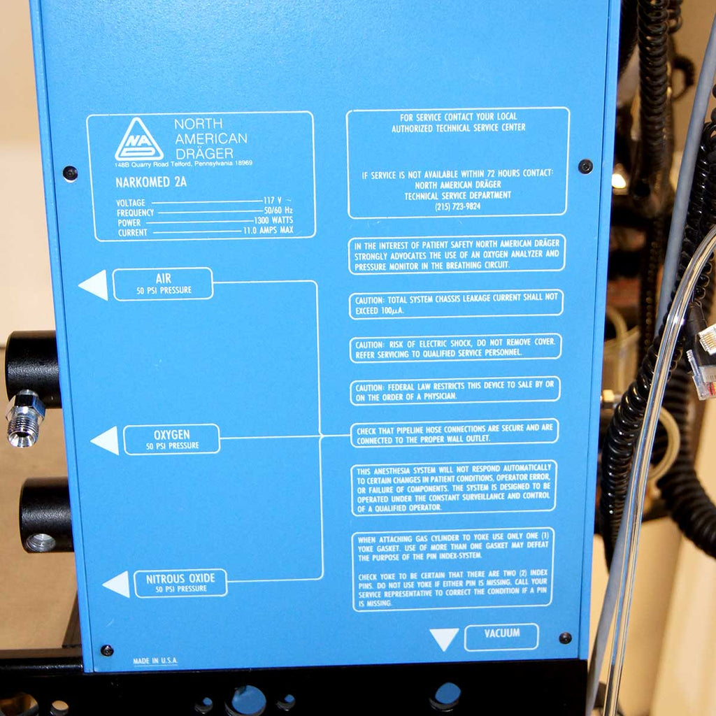 Drager Narkomed 2A II Anesthesia Machine NAD N2O O2 Nitrous Oxide Oxygen AS-IS