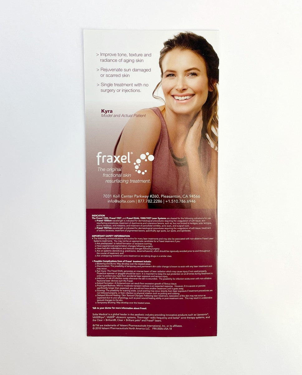 Solta Medical, Fraxel BE AN ORIGINAL. REVEAL YOUR RADIANCE BROCHURE 50/pk