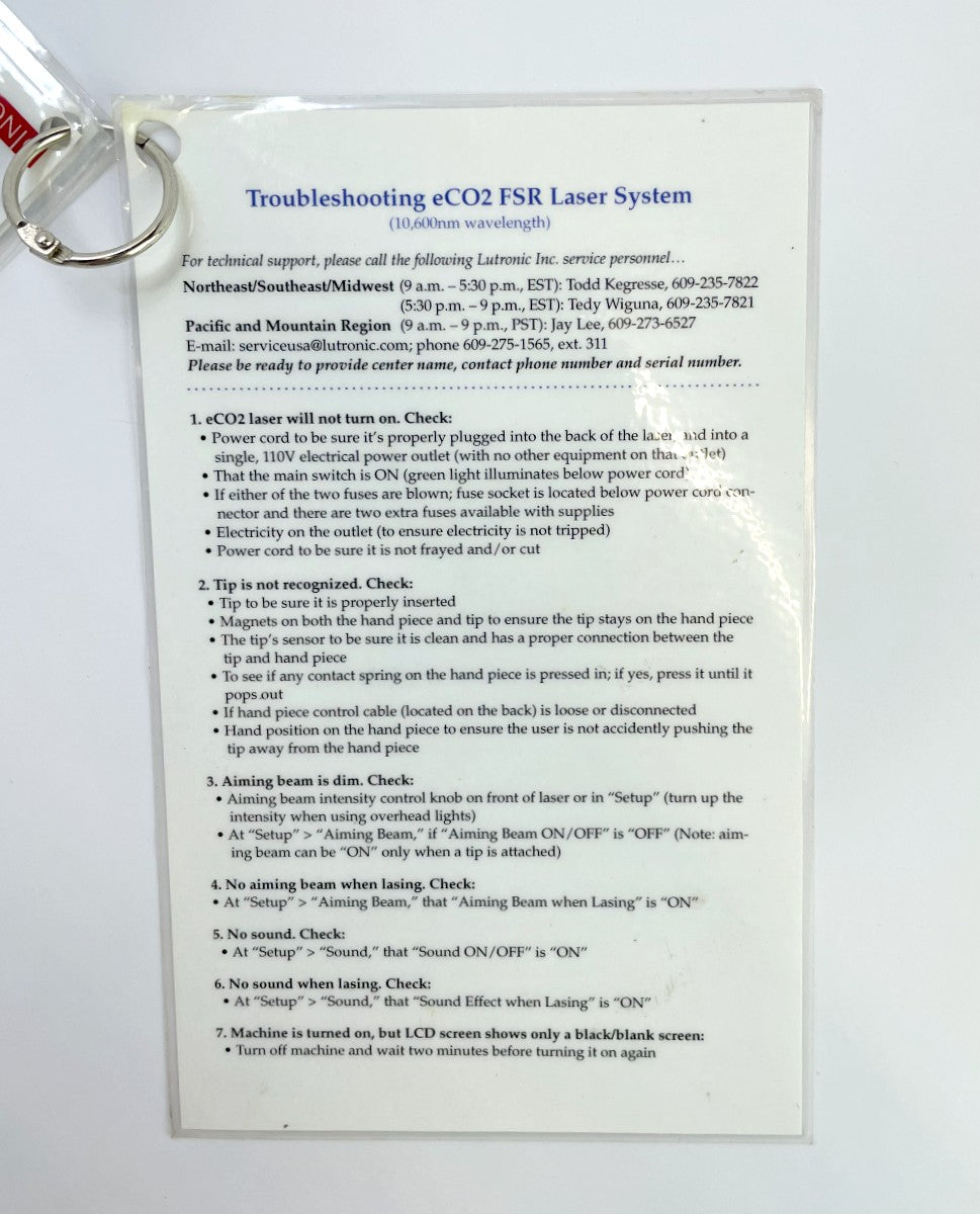 LUTRONIC FRACTIONAL SKIN RESURFACING TREATMENT GUIDELINES