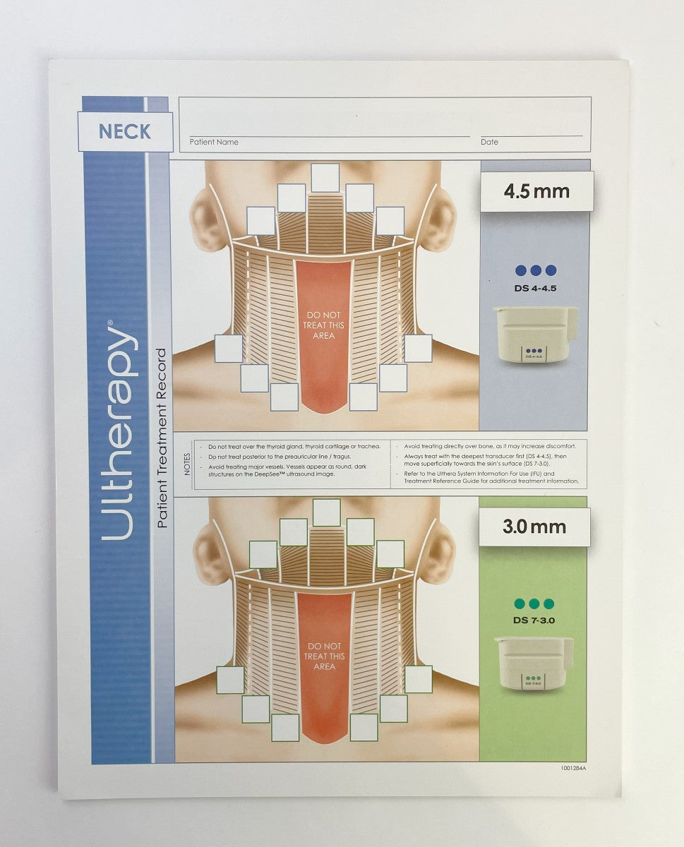 ULTHERA ULTHERAPY PATIENT TREATMENT RECORD