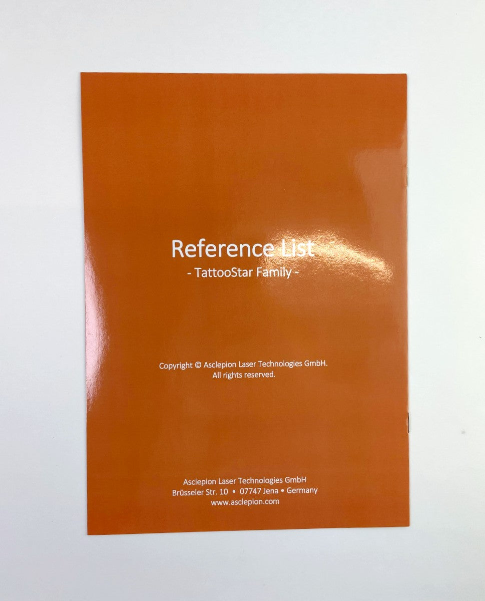 Asclepion Laser Technologies TattooStar Family Reference List Book