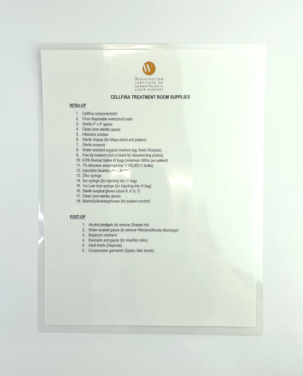 Cellfina Treatment Room Supplies Dermatologic Laser Surgery
