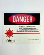 Alma Lasers Treatment Room Danger Eye Protection Warning Sign 7.5x9"