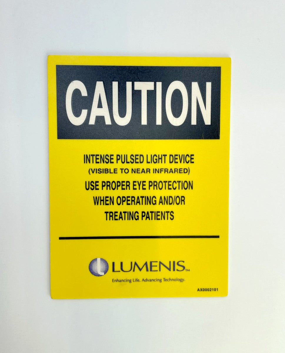 Lumenis Laser Yellow Caution Sign IPL Intense Pulsed Light Wear Eye Protection AX0002101