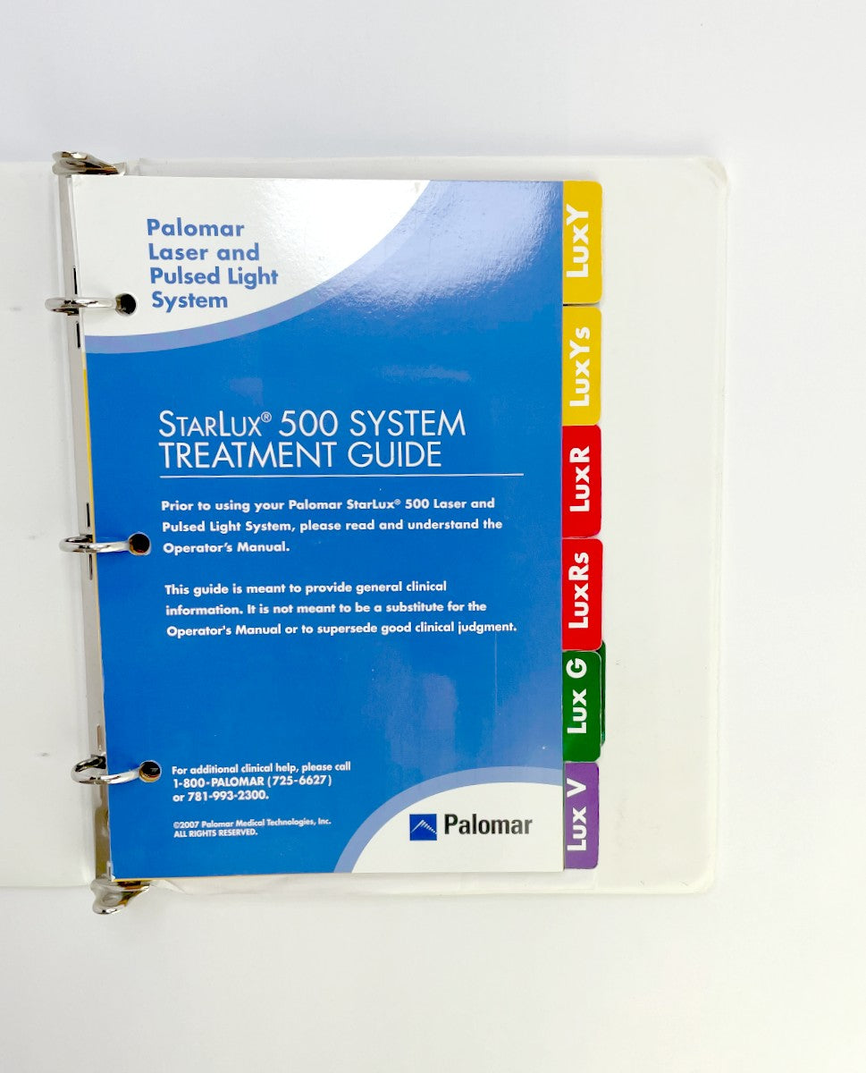 Palomar STARLUX 500 SYSTEM TREATMENT GUIDE 5553-5015A EXP 2007