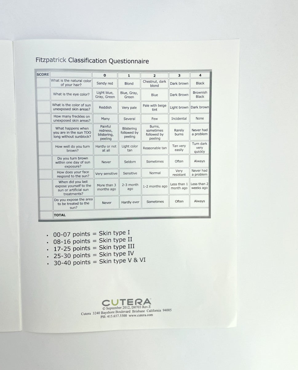 CUTERA, PEARL FRACTIONAL, TREATMENT GUIDELINES BOOK, D0703 Rev, E. 2012