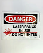 NMC, Danger plastic sign “LASER RANGE IN USE, DO NOT ENTER” D572PB