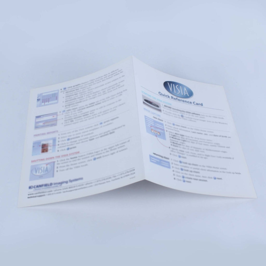 Canfield Visia Facial Imaging System Operation Instructions Quick Reference Card