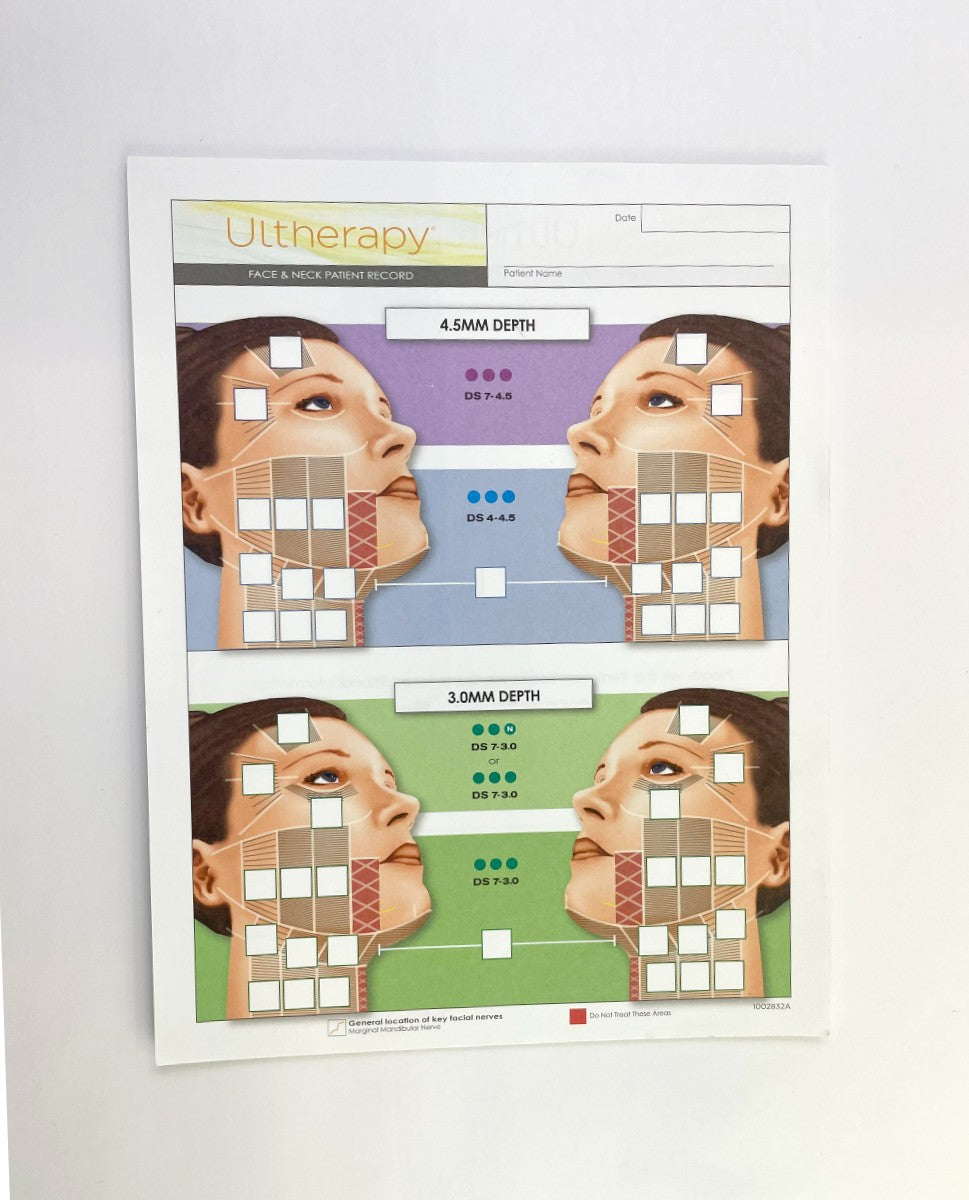 Ulthera Ultherapy Face & Neck Patient Record 1002832A 12 sheets