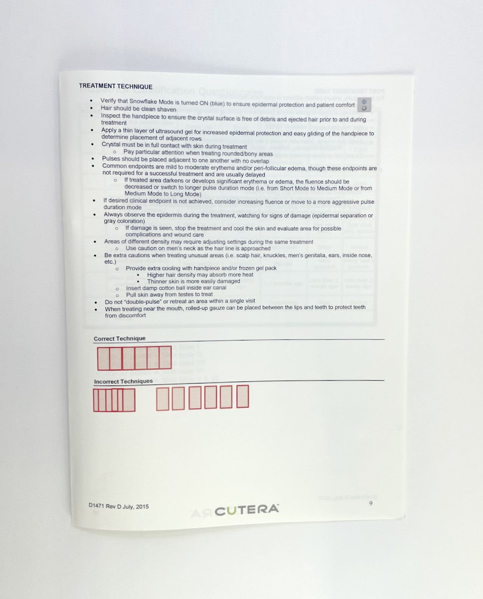 CUTERA PROWAVE LX TREATMENT GUIDELINES D1471 Rev D July 2015