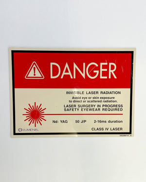LUMENIS DANGER STICKER SIGN CLASS IV LASER AX2300141_A