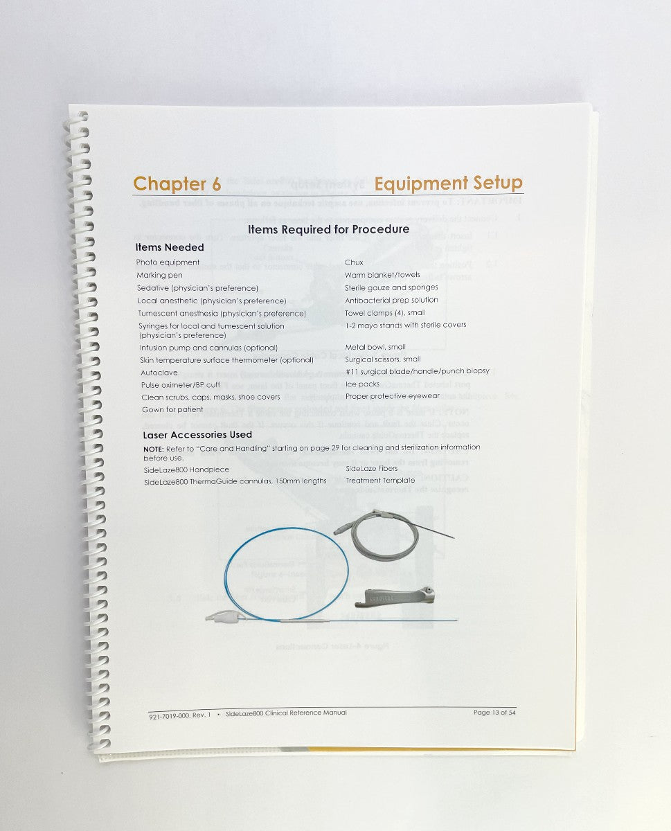 CYNOSURE SideLaze800 Clinical Reference Manual, P/N: 921-7019-000, Rev. 1 Delivery System for Smartlipo TriPlex Workstation