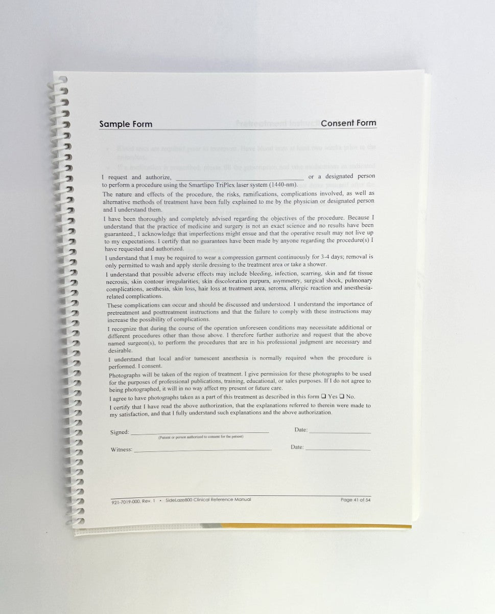 CYNOSURE SideLaze800 Clinical Reference Manual, P/N: 921-7019-000, Rev. 1 Delivery System for Smartlipo TriPlex Workstation