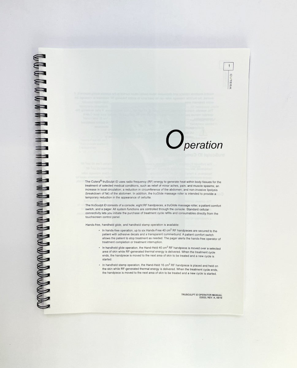 CUTERA truSculpt Id Operator Manual D2023, REV.A, 08/18
