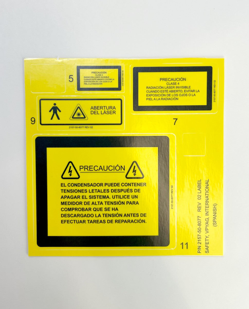 Candela Laser Warning Signs Multiple Languages