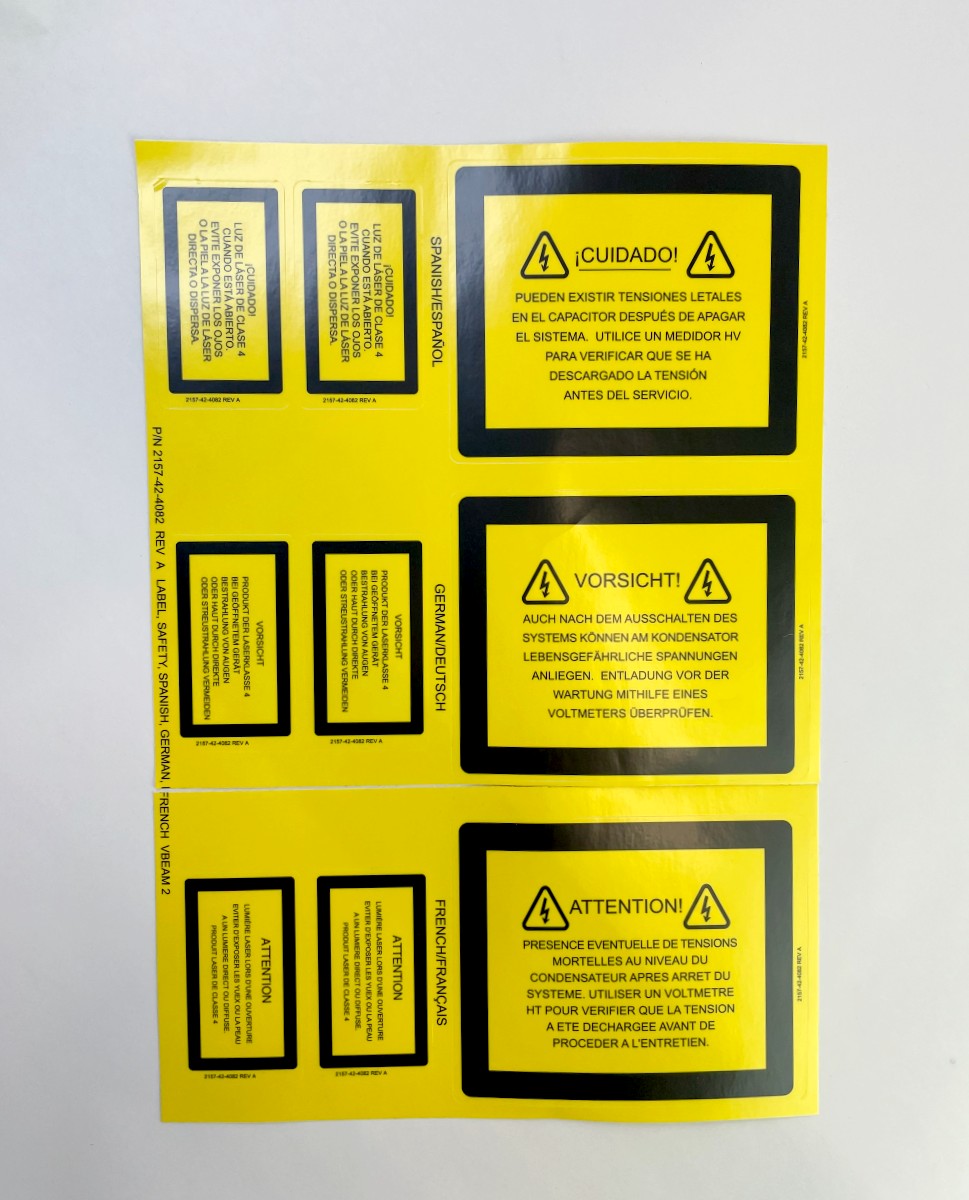 Candela Kit Cd Manual Treatment and Stikers Waring Label Door Safety Yellow