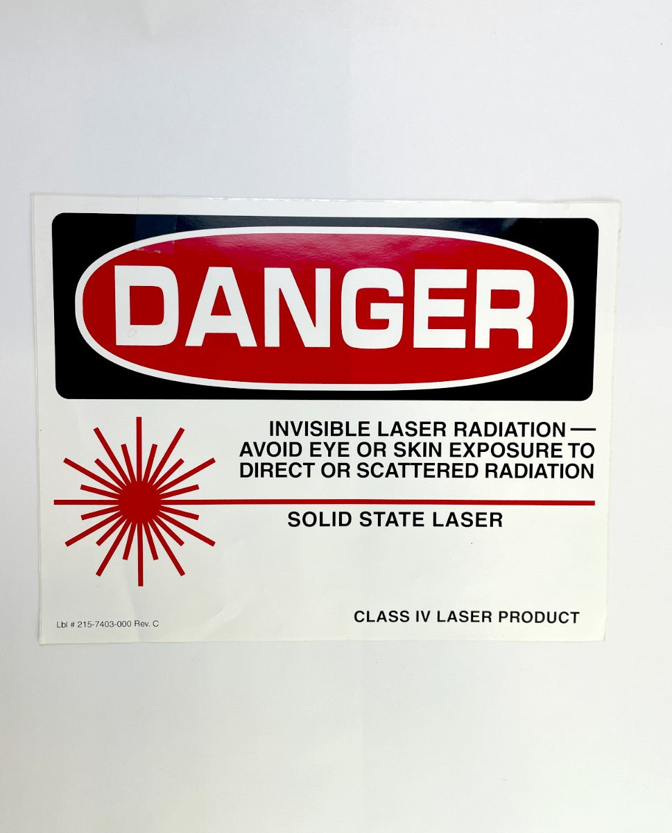Coherent DANGER Stikers Laser Radiation 215-7403-000