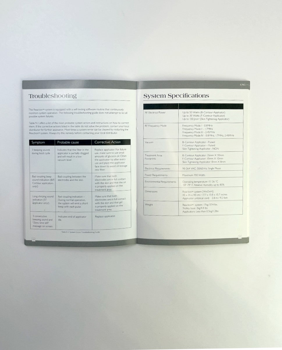 Viora Reaction User Manual English/Spanish MK-008EN D
