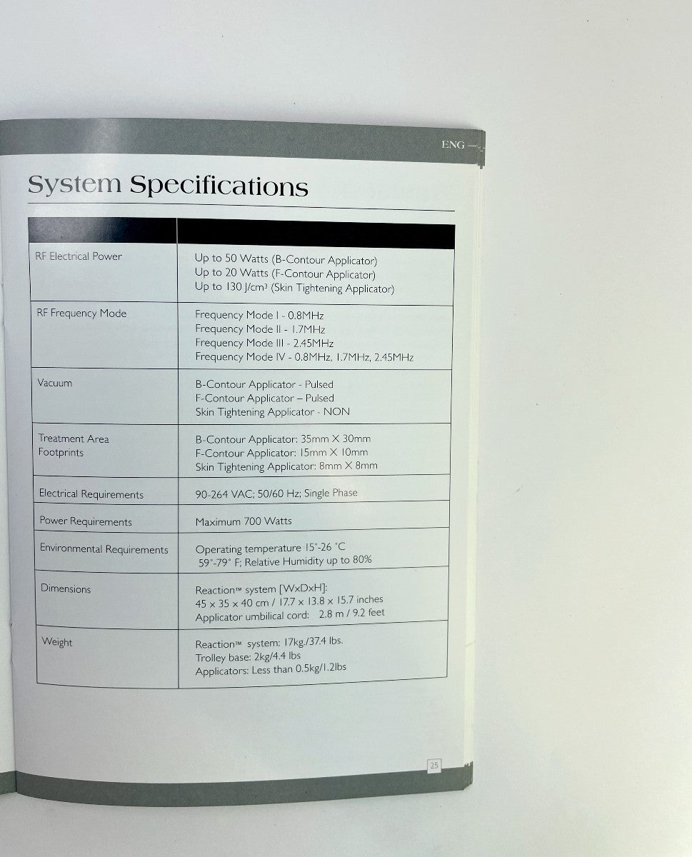 Viora Reaction User Manual English/Spanish MK-008EN D
