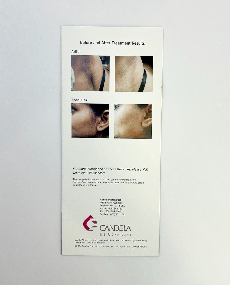 CANDELA GentleYAG Patient Information Brochure Laser Treatment for Hair Removal 0920-16-0038 Rev. 04 EXP 2004