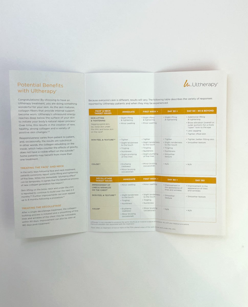 ULTHERA Ultherapy What to Expect After Treatment Brochure ML02107-00 EXP 2017