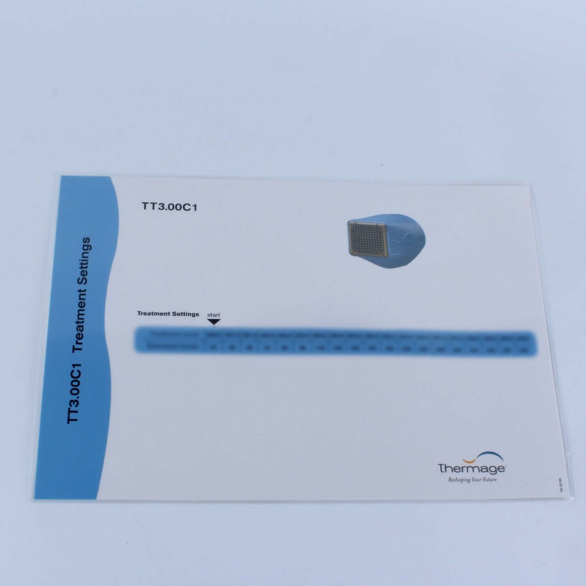 Thermage TT3.00C1 Tip Treatment Settings Parameter Table Quick Reference Guide
