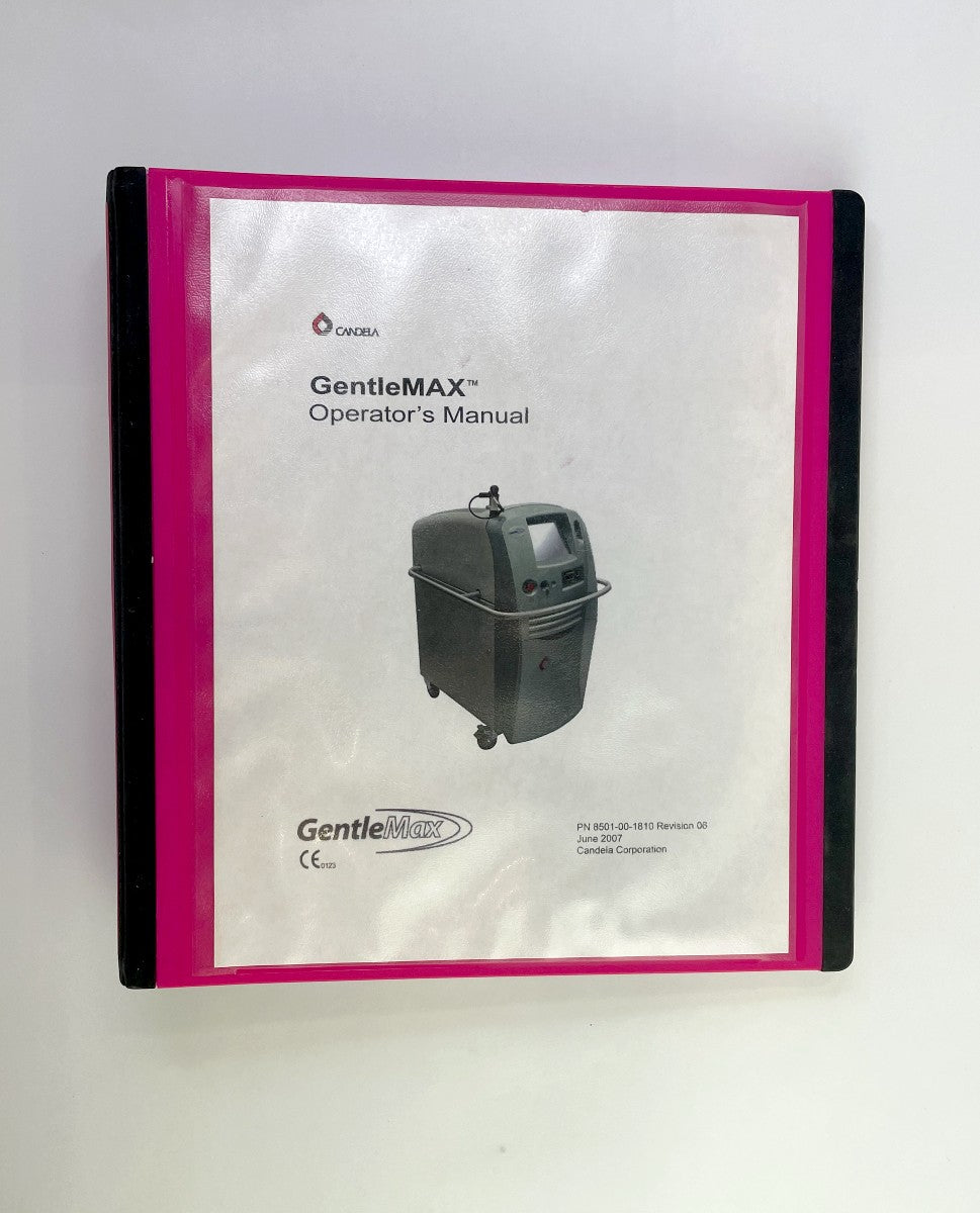 CANDELA GentleMAX Operator´s Manual P/N 8501-00-1810 Revision 06, June 2007
