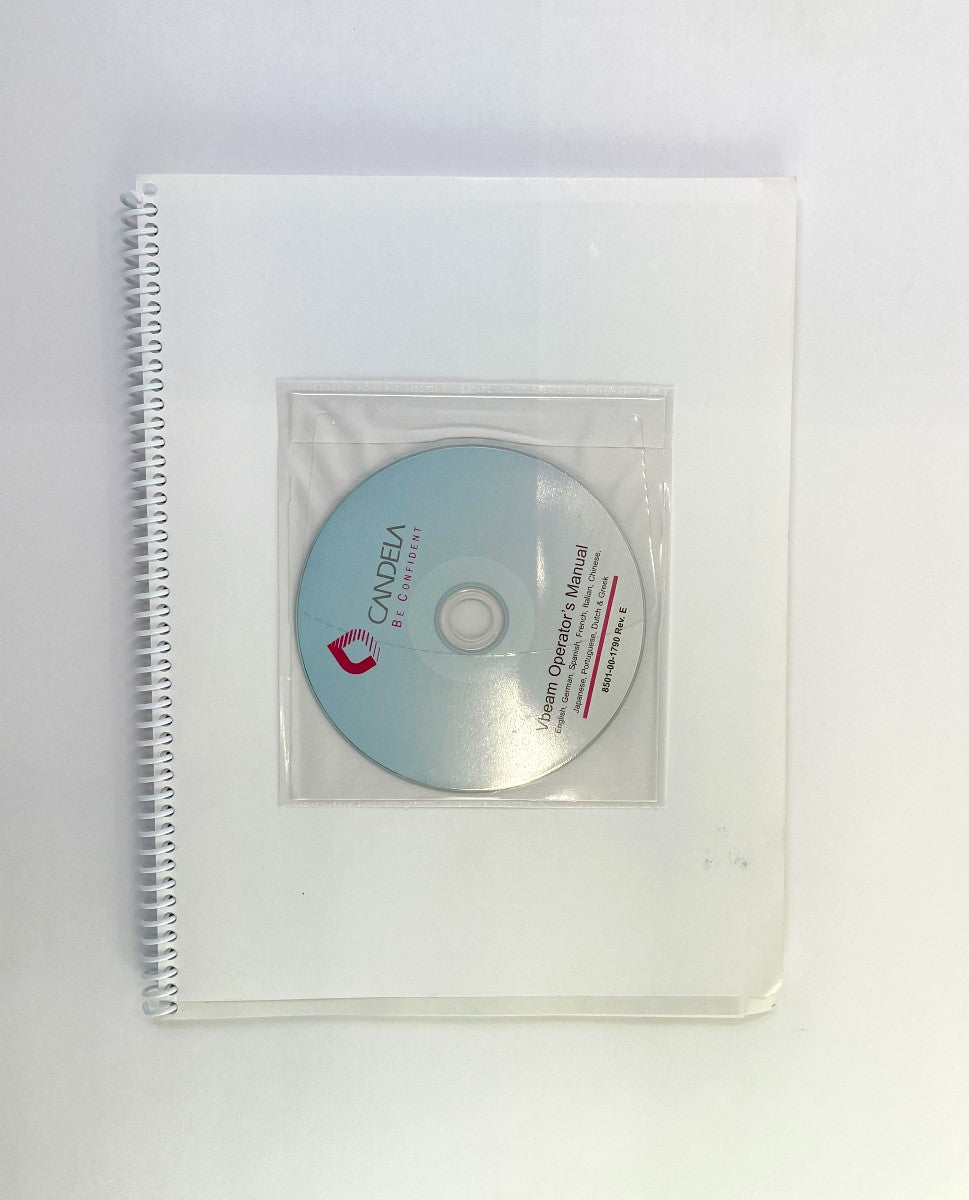 CANDELA Vbeam Perfecta, Platinum & Aesthetica Operator’s Manual Book and CD