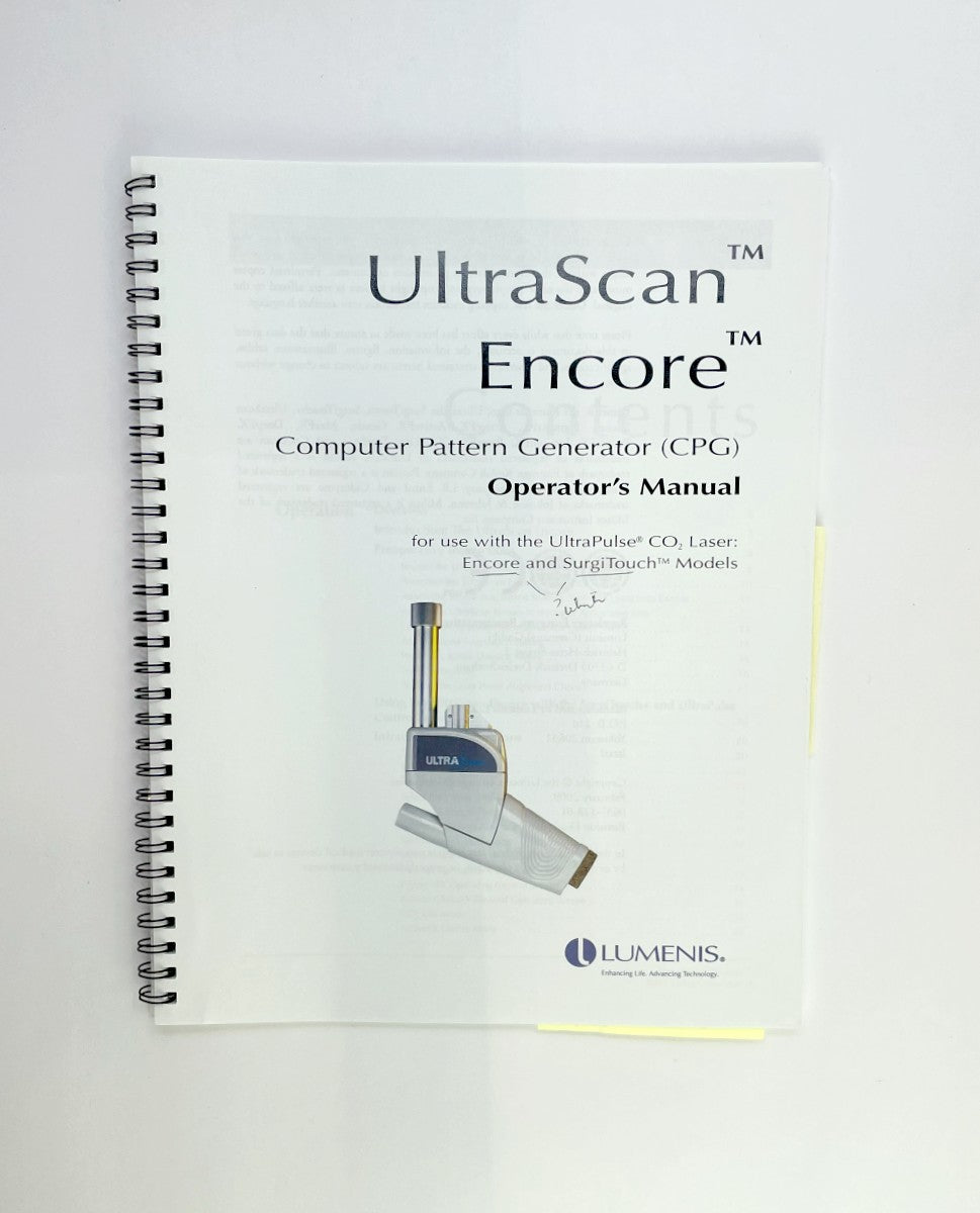 LUMENIS, UltraScan, Encore, Computer Pattern Generator (CPG) Operator’s Manual D637-128-01, REVISION D
