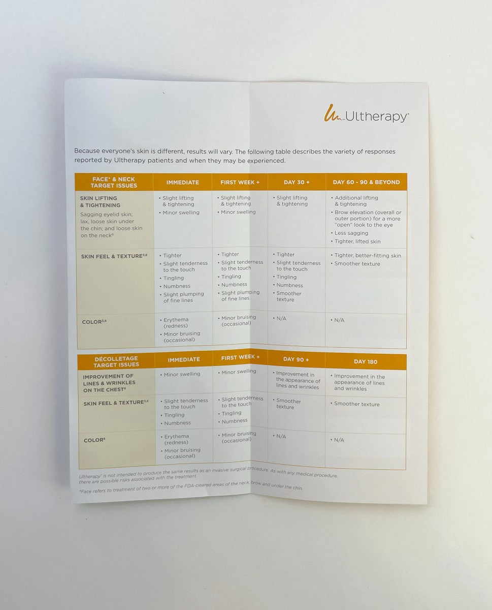 Ulthera Ultherapy What To Expect After Treatment Brochure ML0210700