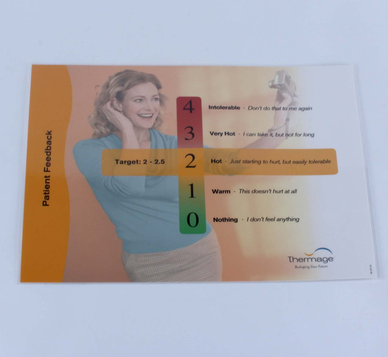 Thermage Treatment Temperature Heat Level Pain Patient Feedback Chart MK 3014B
